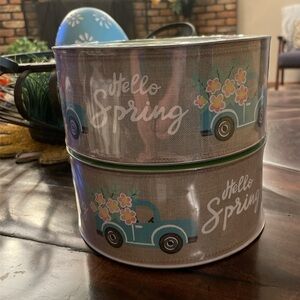 🌷2-Rolls of Spring Ribbon! New, unopened. 50 yards, each. Says, “Hello Spring”!